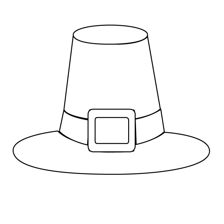 Coloringpagesus pilgrim hat thanksgiving hat fall paper crafts