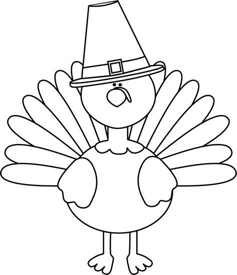 Black and white turkey pilgrim pilgrim clip art