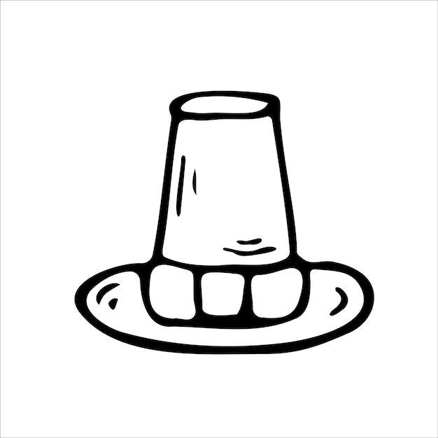 Premium vector pilgrim hat isolated coloring page thanksgiving day vector illustration