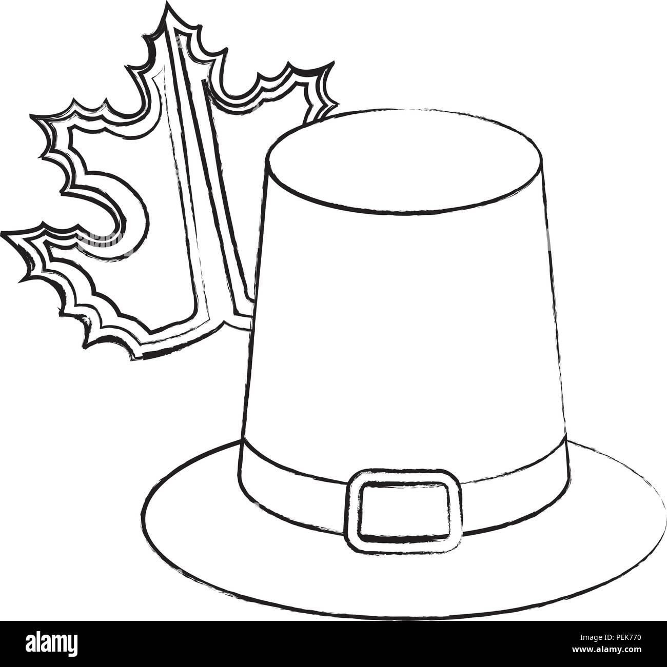 Pilgrim hat black and white stock photos images