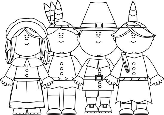 Fall clip art black and white black and white indians and pilgrims