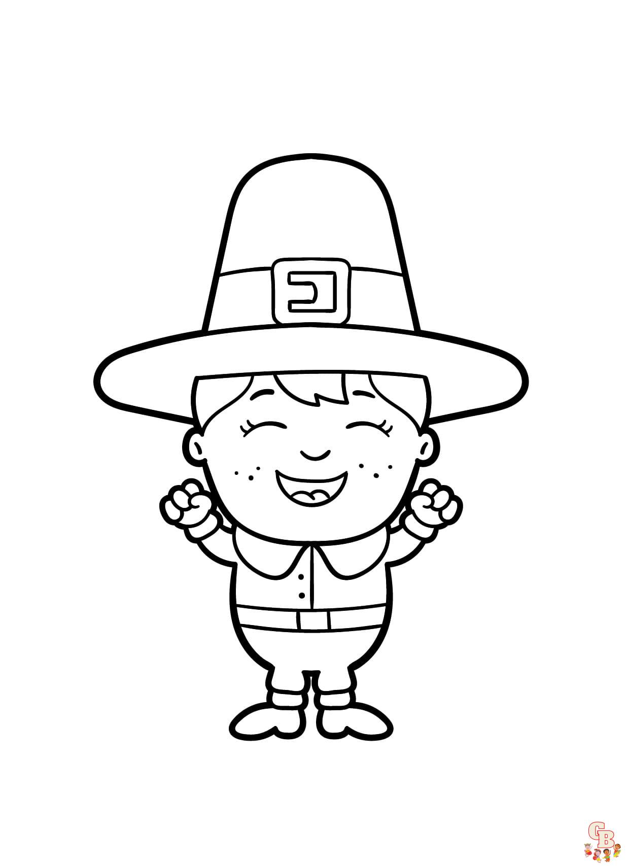 Printable pilgrim coloring pages free for kids and adults