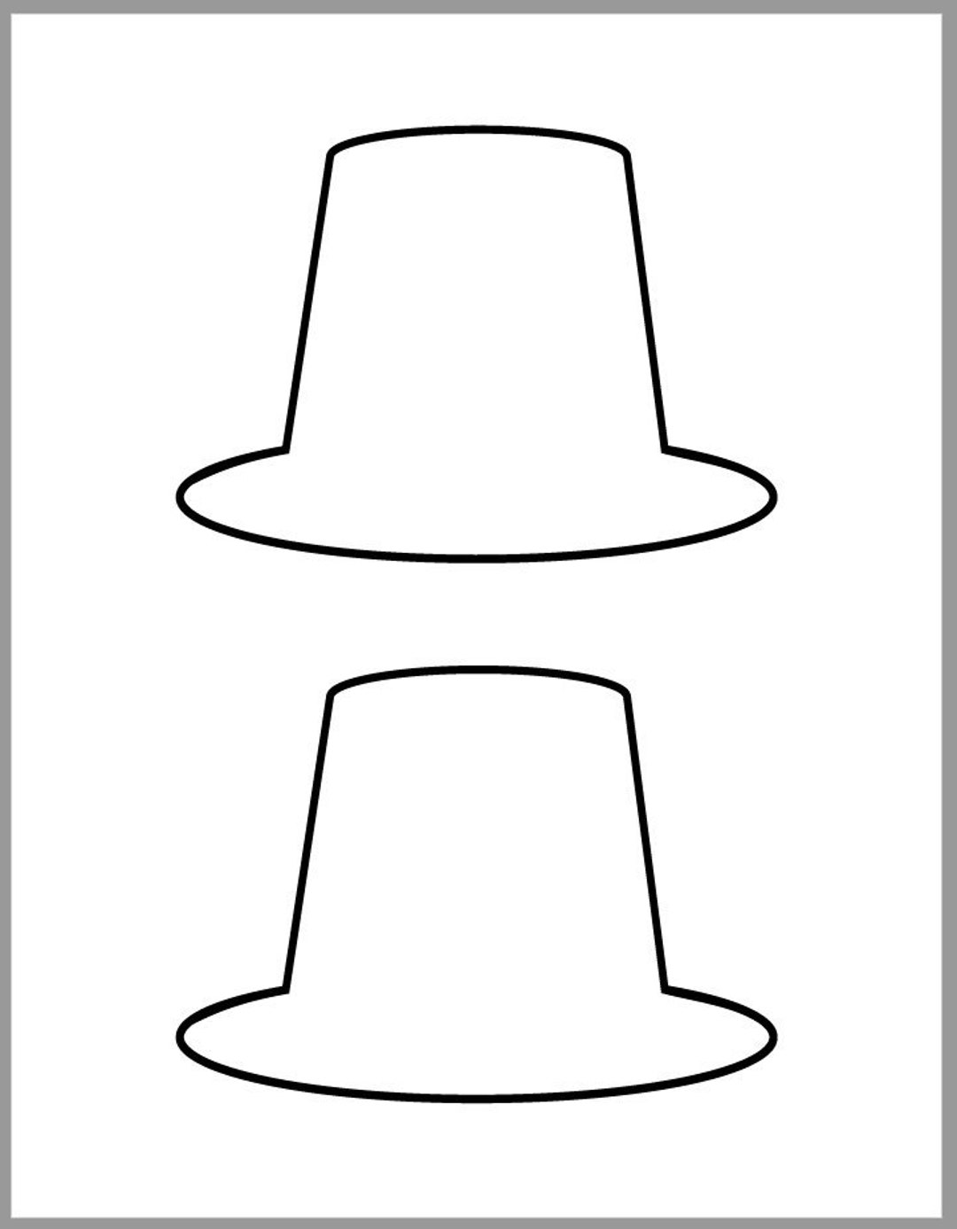 Inch pilgrim hat template