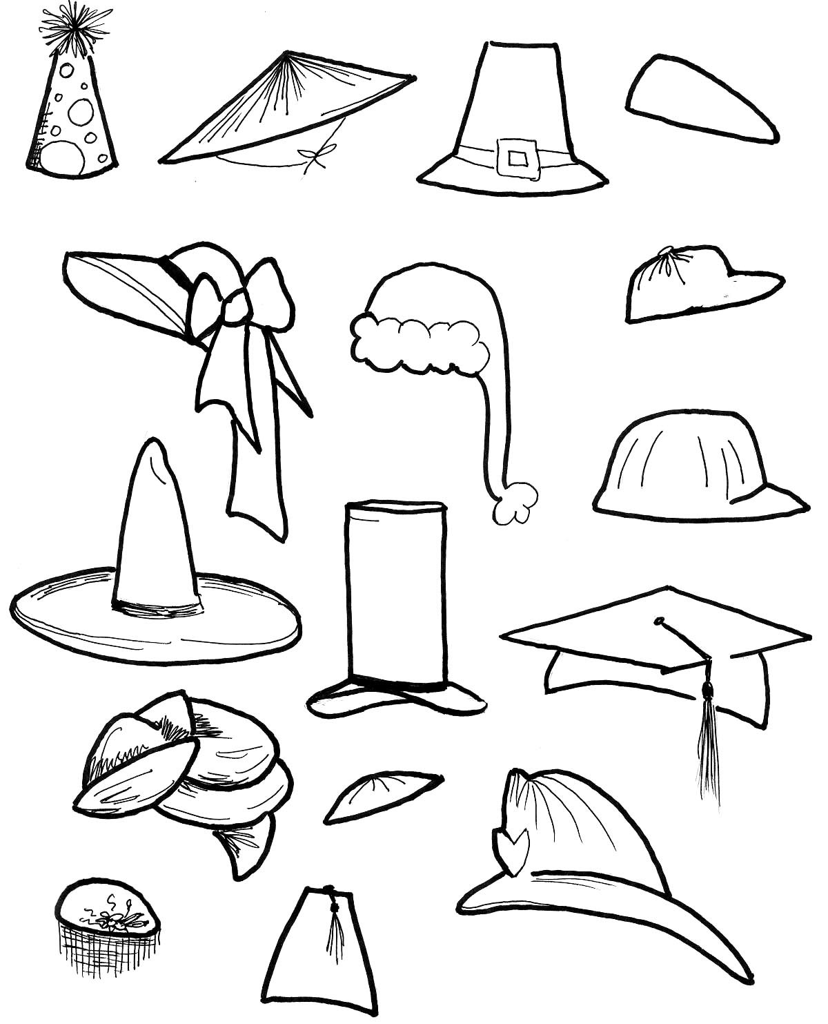 Hat coloring pages