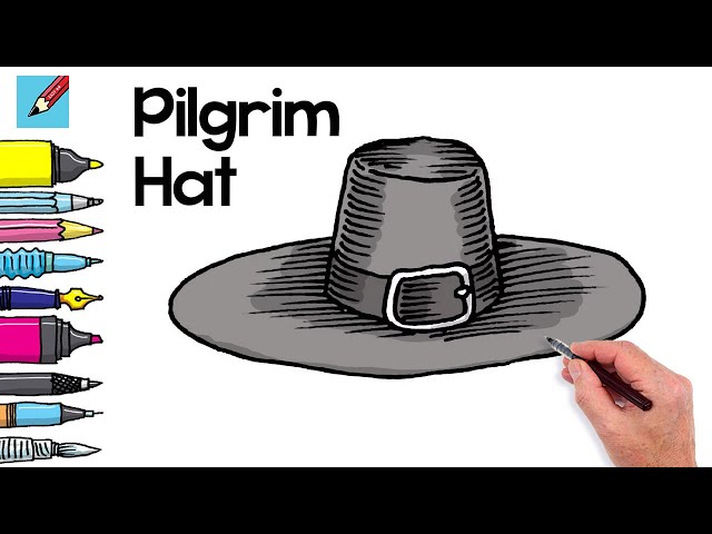 How to draw a pilgrim hat real easy