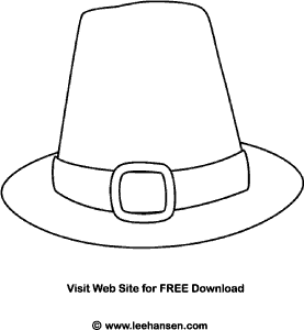 Pilgrim hat coloring page