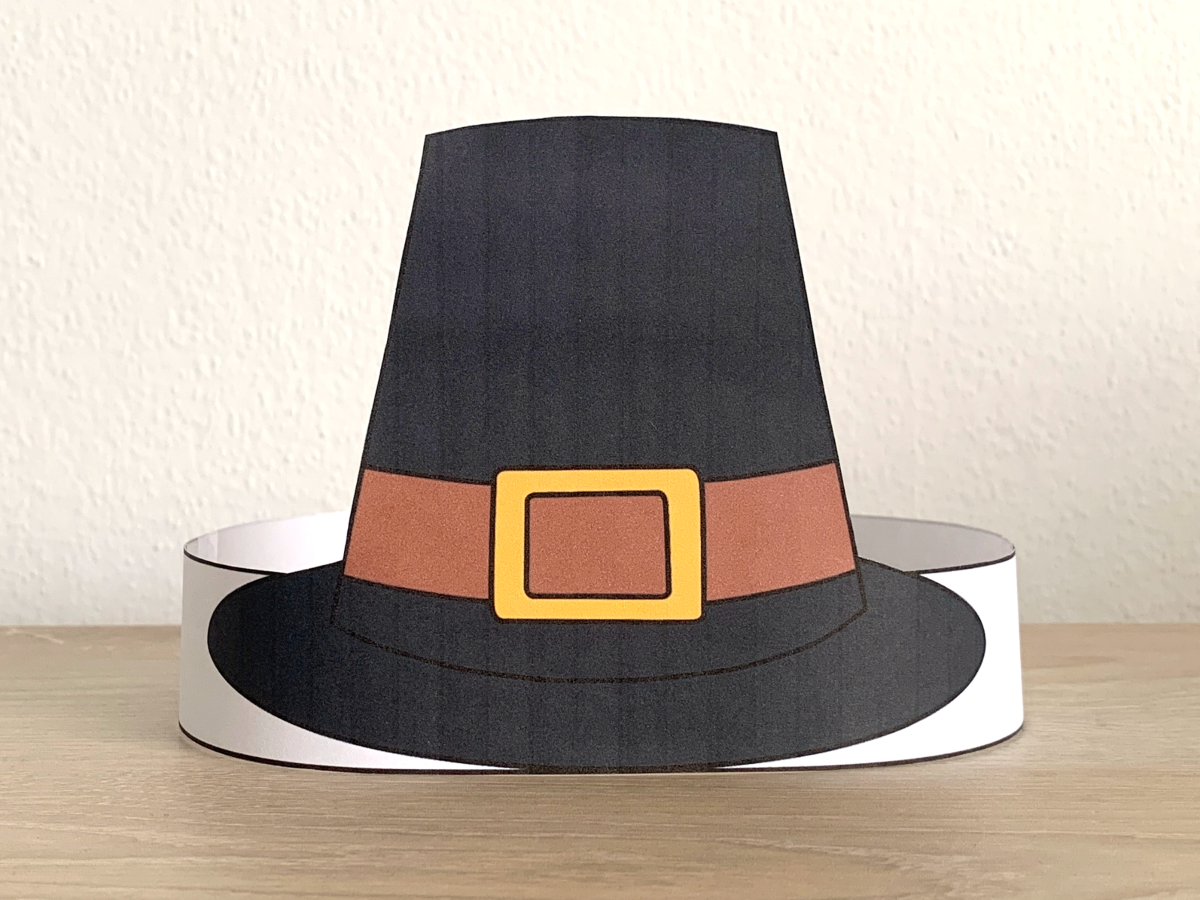 Pilgrim hats paper crowns printable coloring thanksgiving craft activity made by teachers