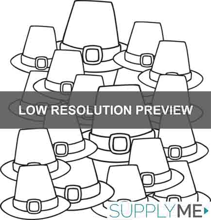 Printable pilgrim hats coloring page for kids