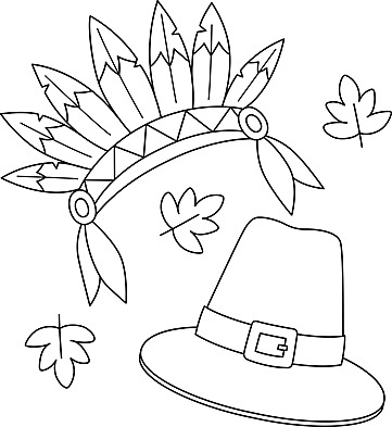 Thanksgiving indian pilgrim hat isolated coloring silhouette happy coloring book vector book drawing hat drawing ring drawing png and vector with transparent background for free download