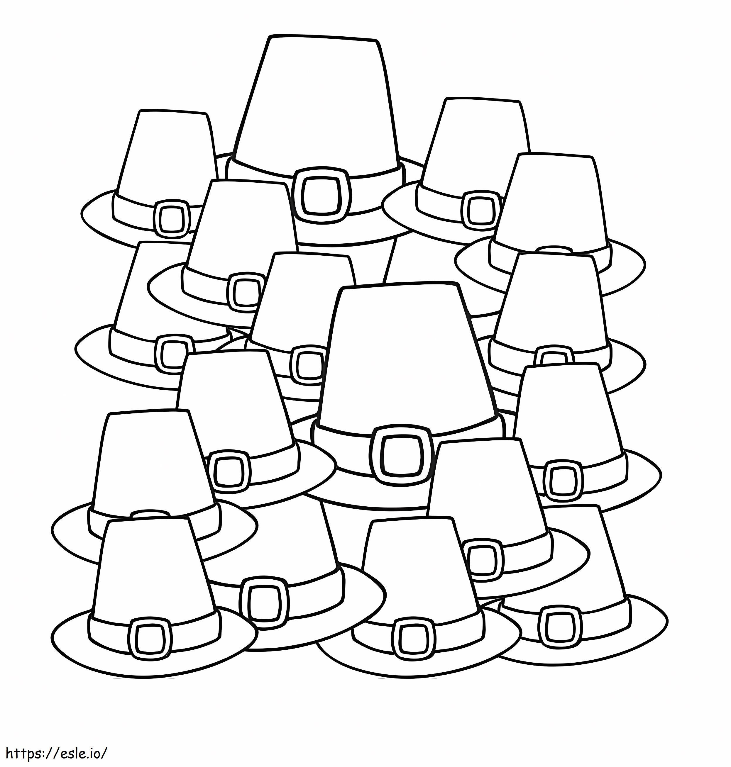 Pilgrim hats coloring page