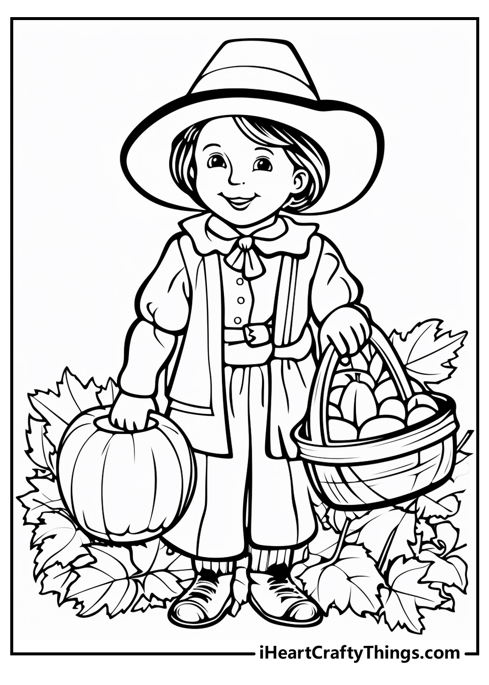 Pilgrim coloring pages free printables