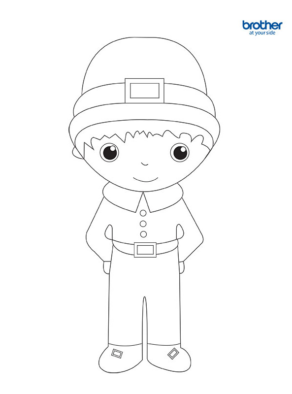 Free printable boy pilgrim coloring creative center