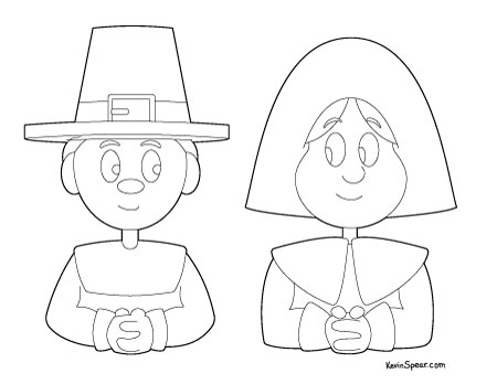 Pilgrim kids coloring page