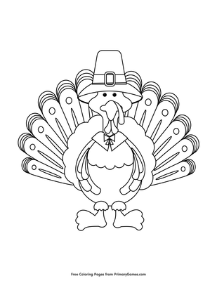 Turkey pilgrim coloring page â free printable pdf from