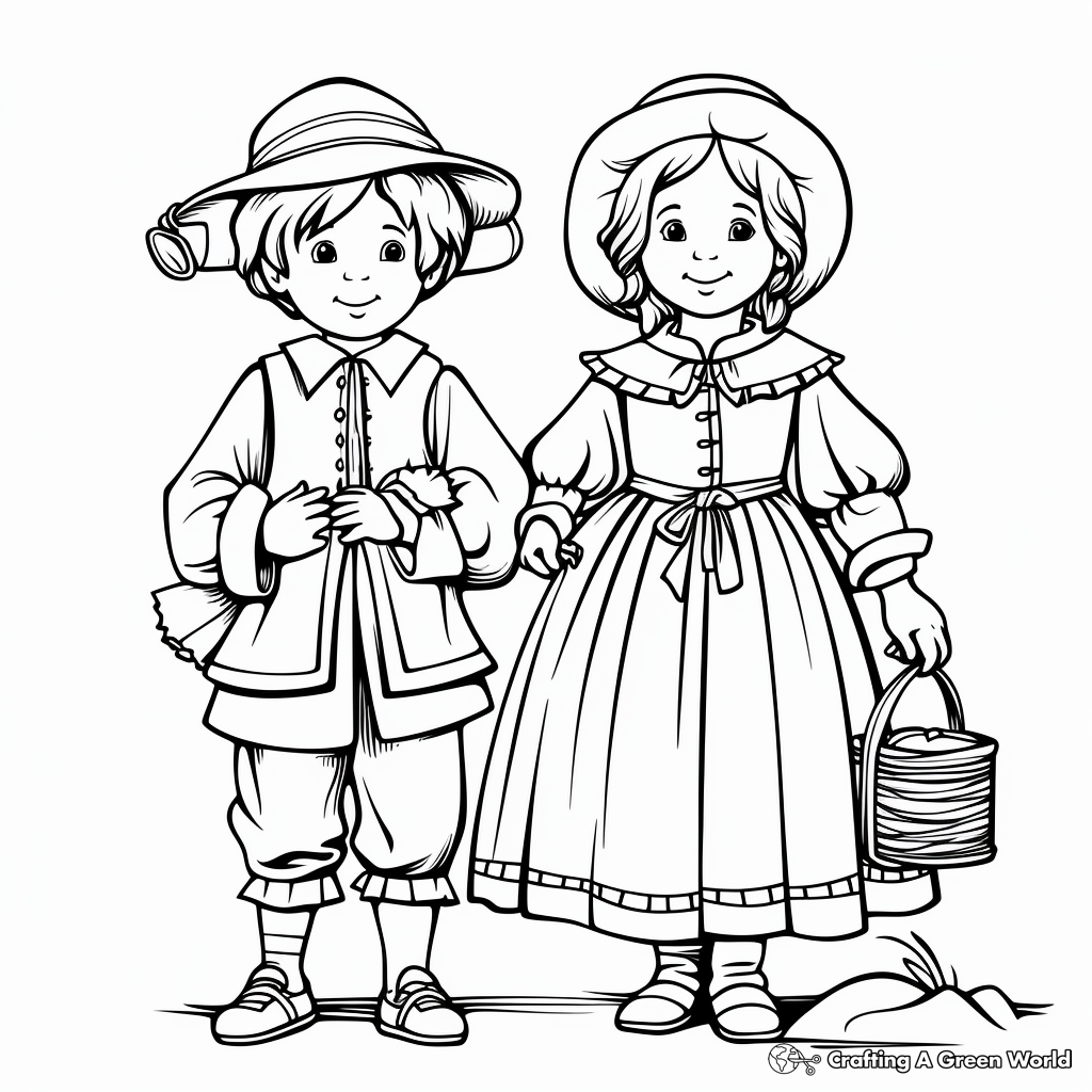 Pilgrim coloring pages