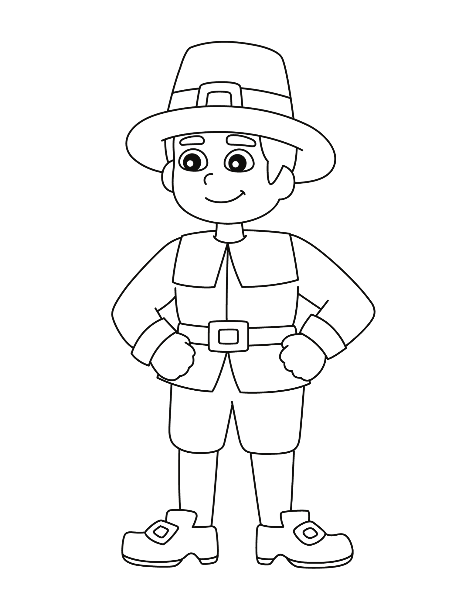 Cute pilgrim thanksgiving coloring pages for kids â