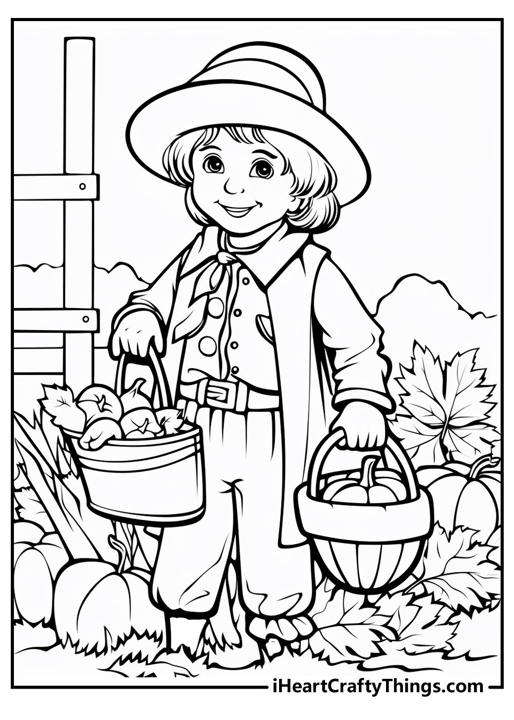 Pilgrim coloring pages free printables