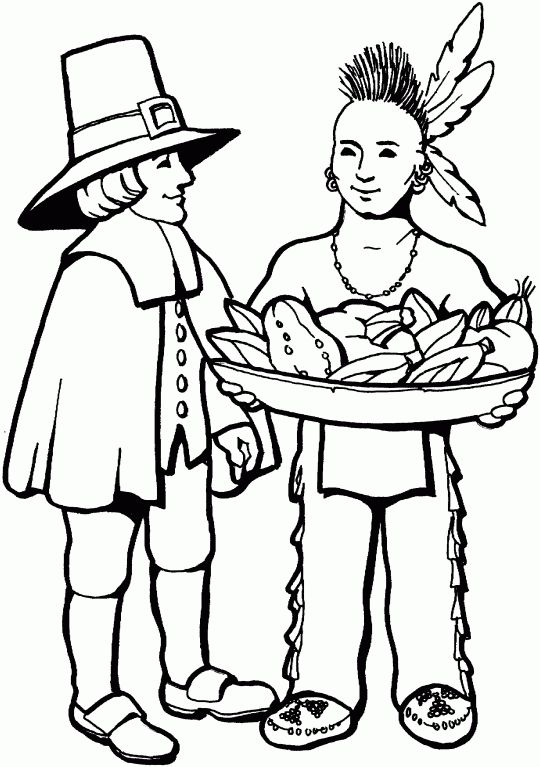 Pilgrim and native american