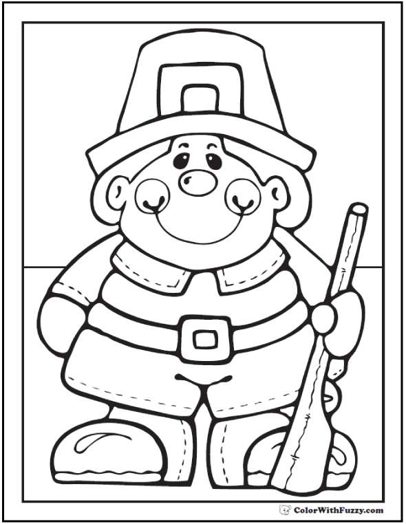 Pilgrim boy coloring page