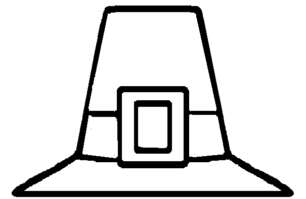 Pilgrim hat coloring page