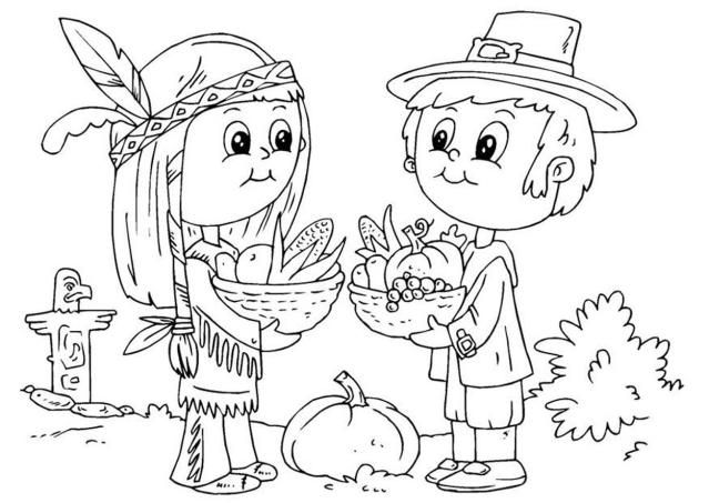 Free printable pilgrim coloring pages for kids