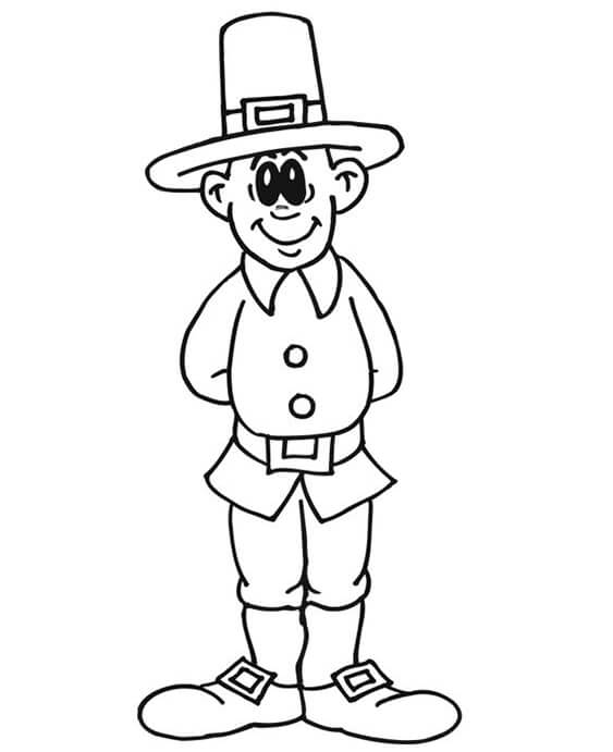 Free easy to print pilgrim coloring pages