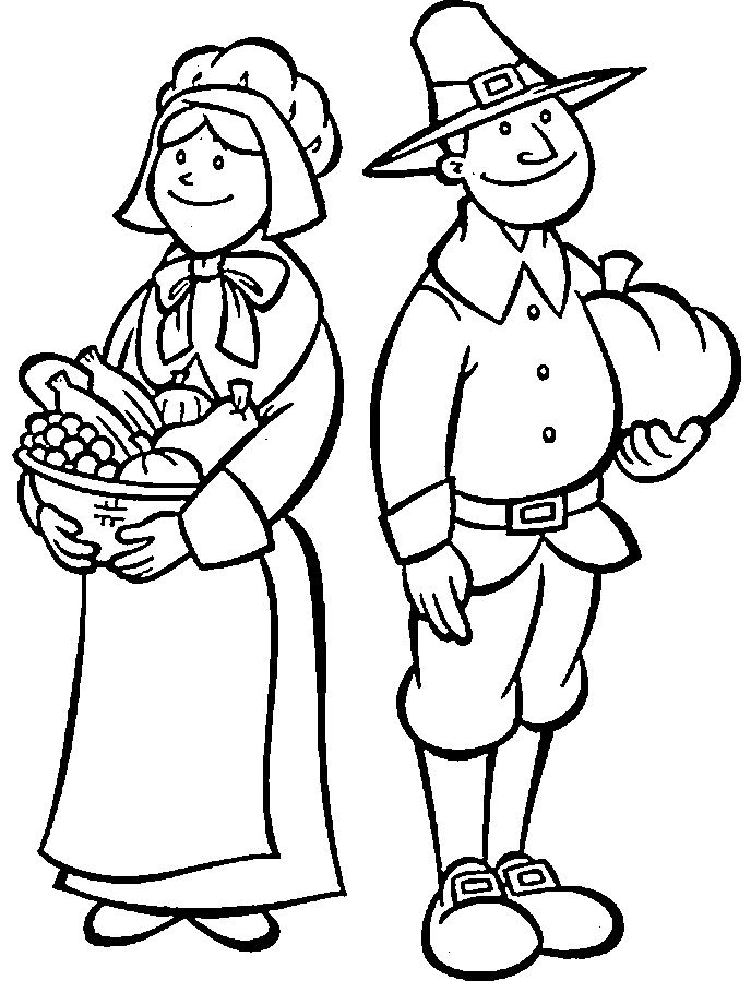 Free printable pilgrim coloring pages for kids