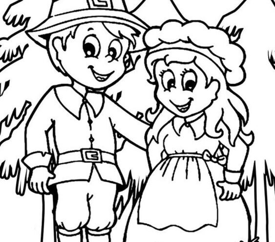 Free easy to print pilgrim coloring pages