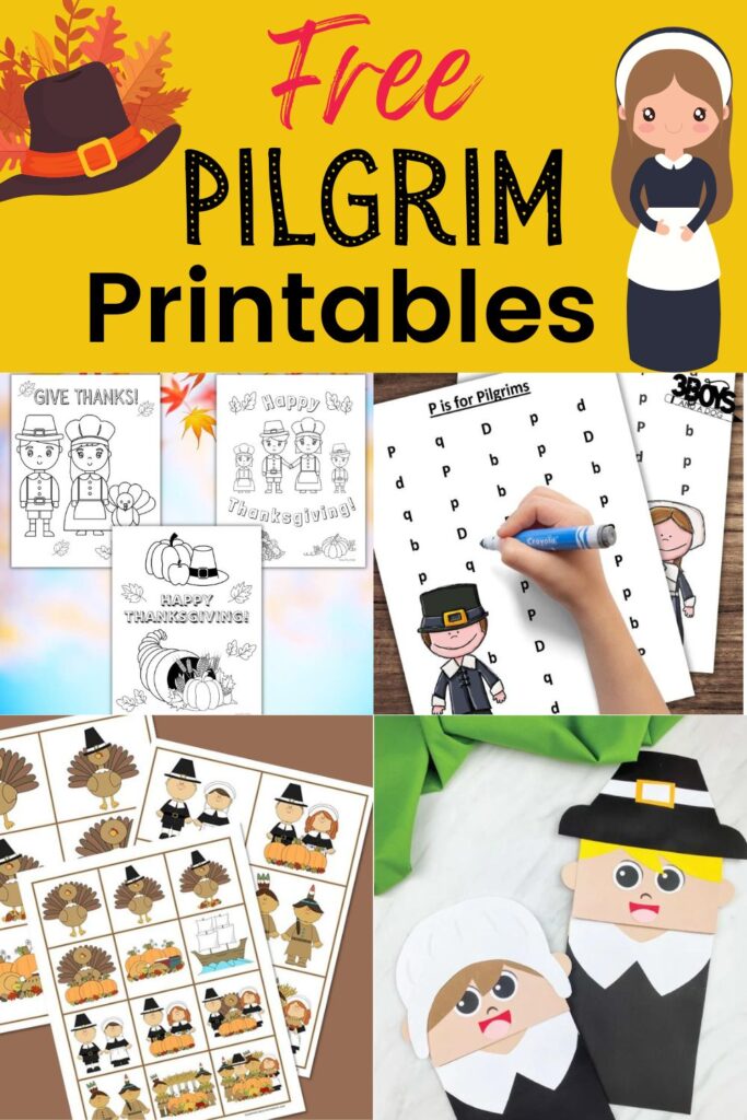 Free pilgrim printables for kids is so cute