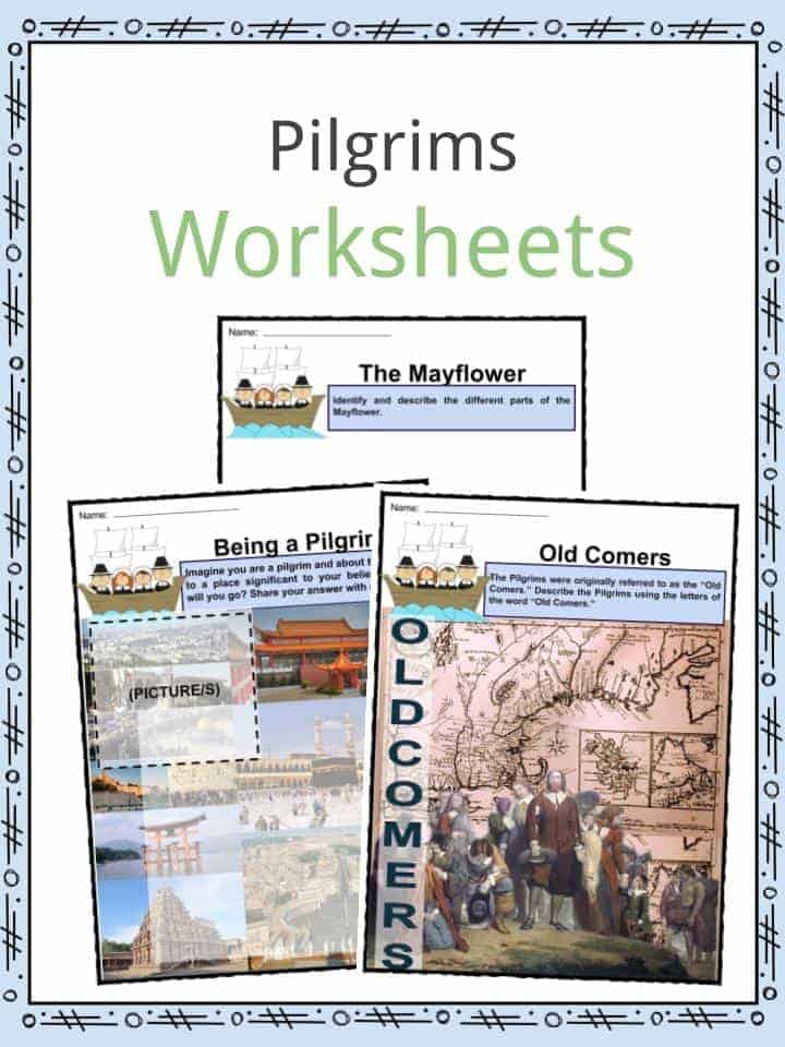 Pilgrim worksheets facts information history for kids