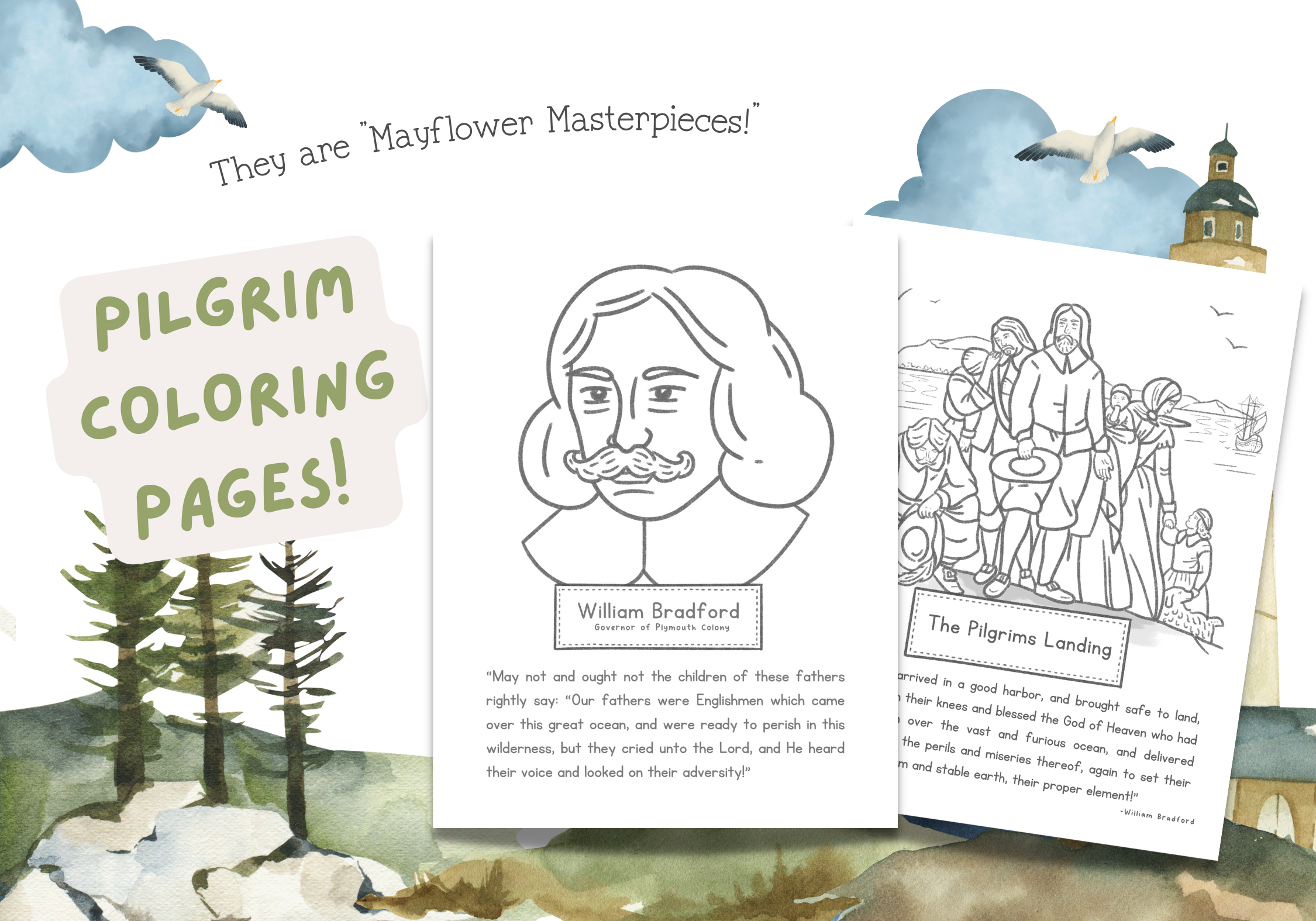 Coloring through history pilgrim coloring pages