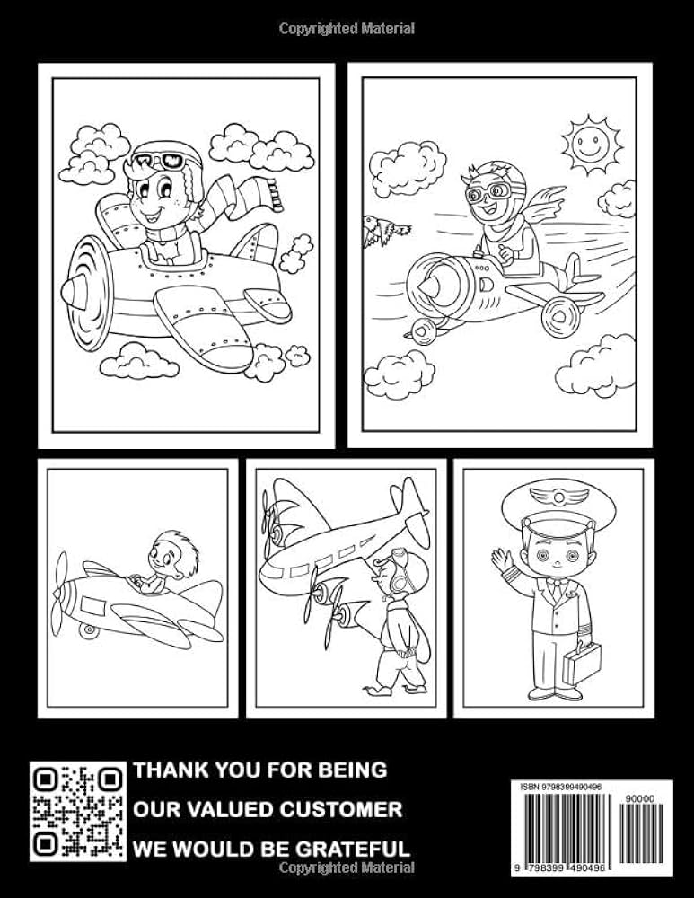 Pilot coloring book for kids unique coloring pages for kids that offer both educational and relaxing benefits featuring challenging designs to color perfect gift idea atkins santiago books