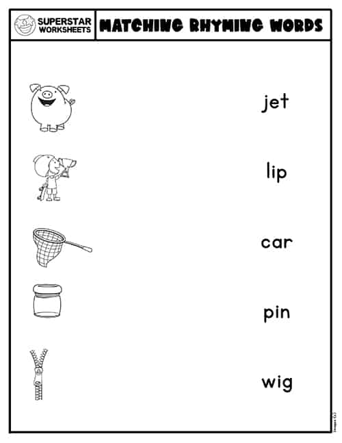 Rhyming worksheets for kindergarten