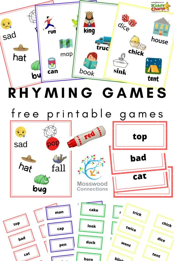 Three reading rhyming games for kids free printable daysoflearning worldbookday