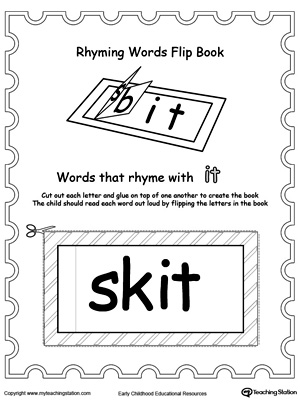 Free printable rhyming words flip book it