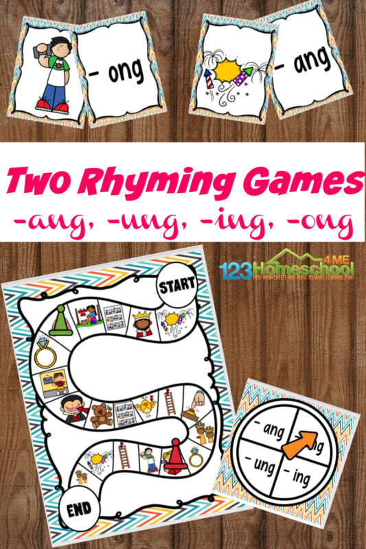 Free printable ng sound words rhyming game free printable