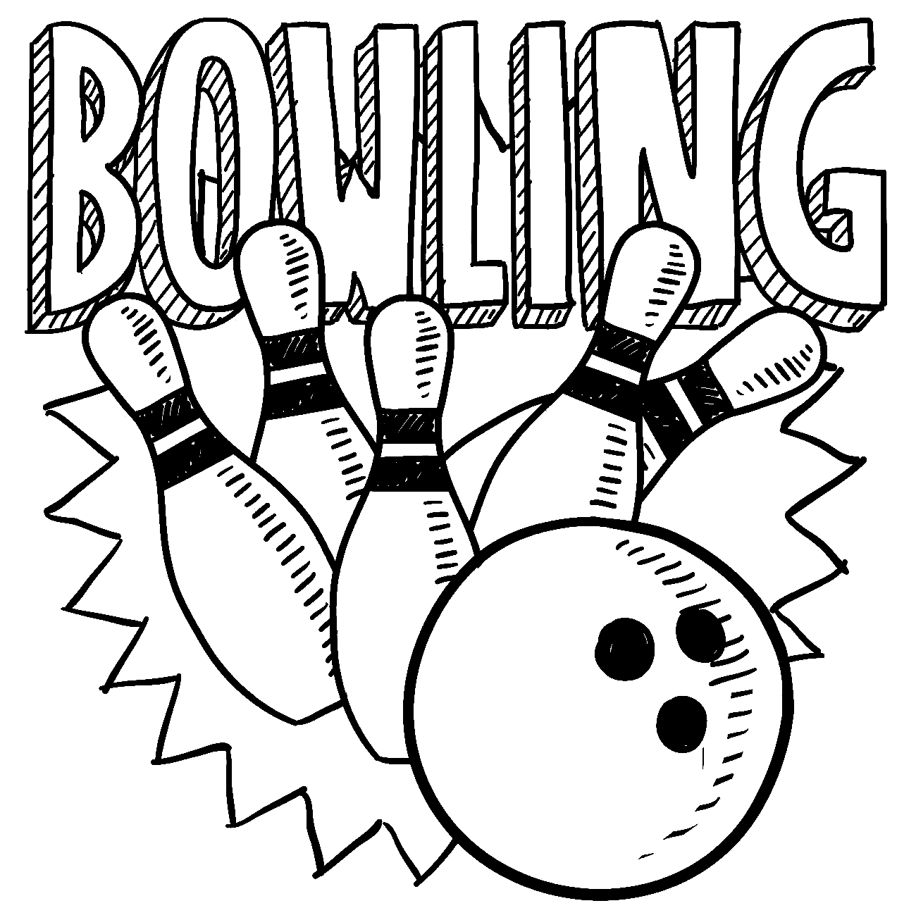 Bowling coloring pages printable for free download