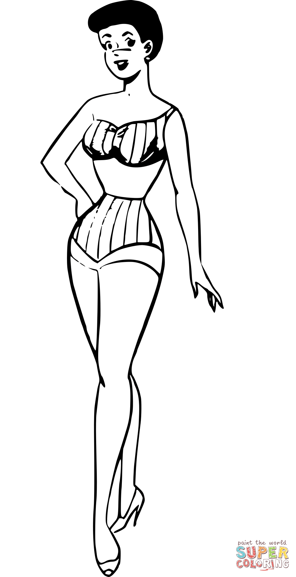 Bikini or underwear coloring page free printable coloring pages