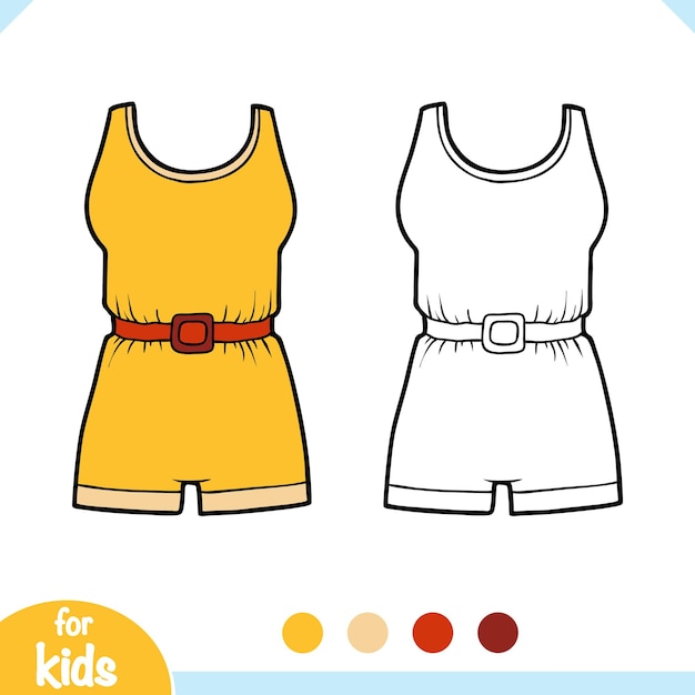 Premium vector coloring book retro swimsuit