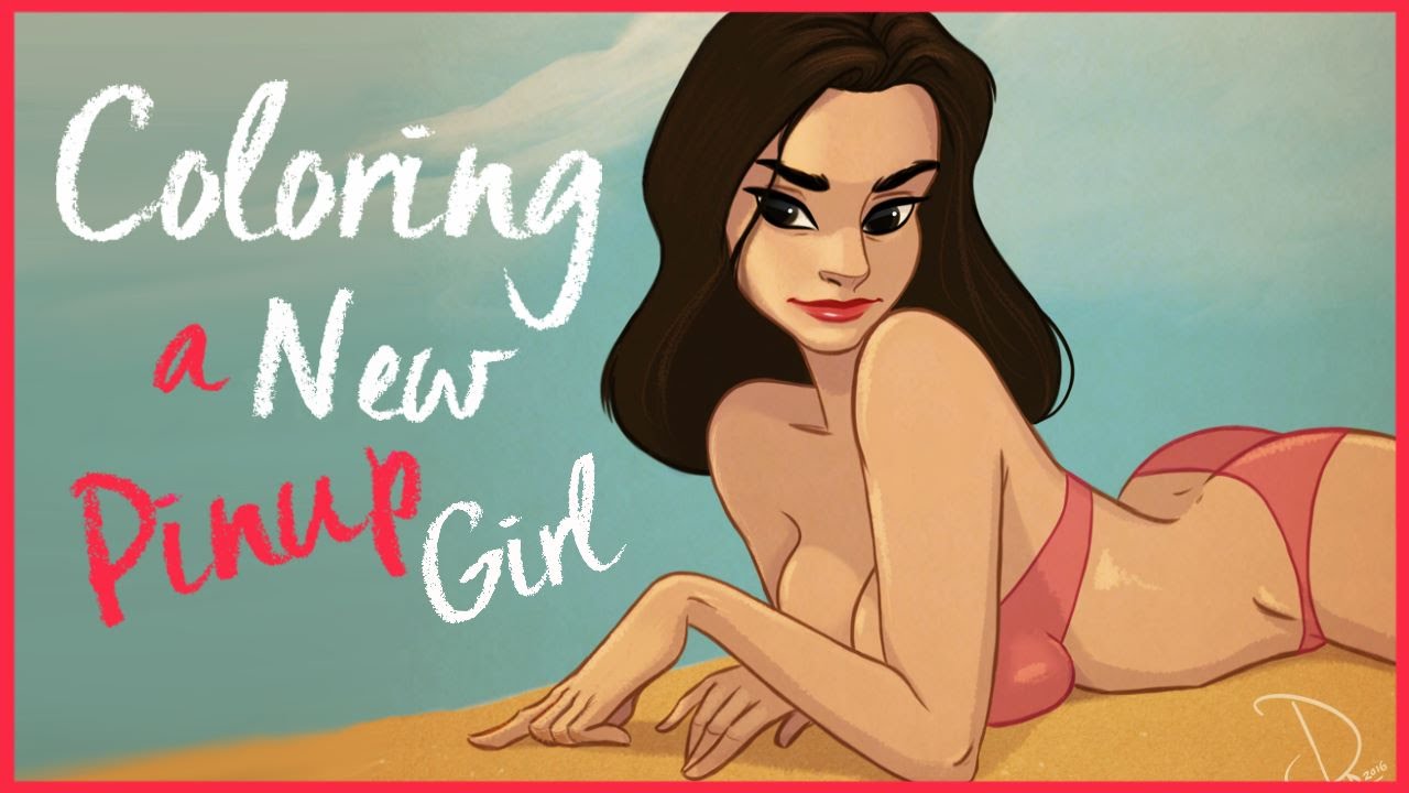 Digital painting a new pinup girl