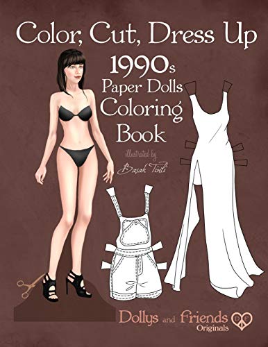 Lor cut dress up s paper dolls loring book dollys and friends originals vintage fashion history paper doll llection adult loring pages with inic nineties retro looks