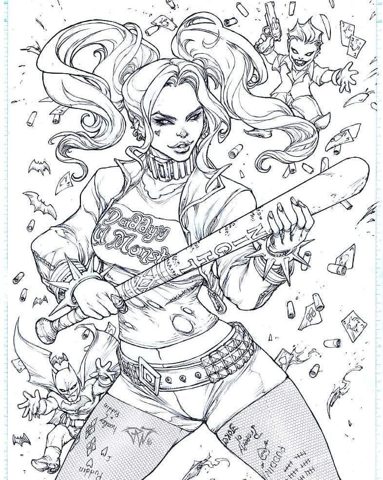 Harley quinn x old pinup for sale art harley harleyquinn harleyquinzel dcics gothamgiâ cartoon coloring pages coloring books harley quinn drawing