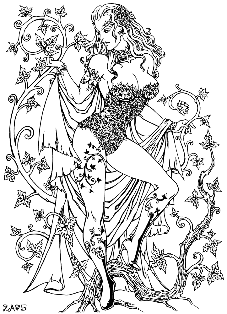 Poison ivy by candra on deviantart adult coloring pages adult coloring book pages coloring pages