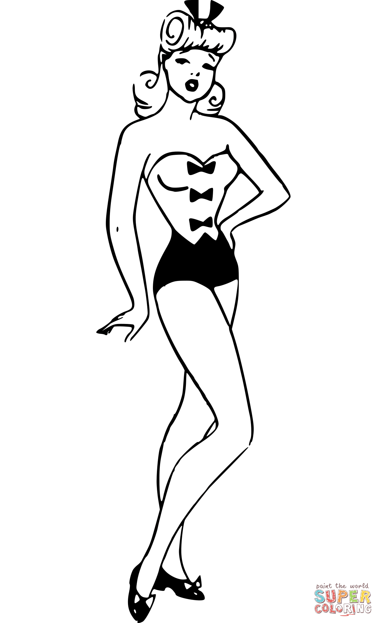 Retro pin up girl coloring page free printable coloring pages