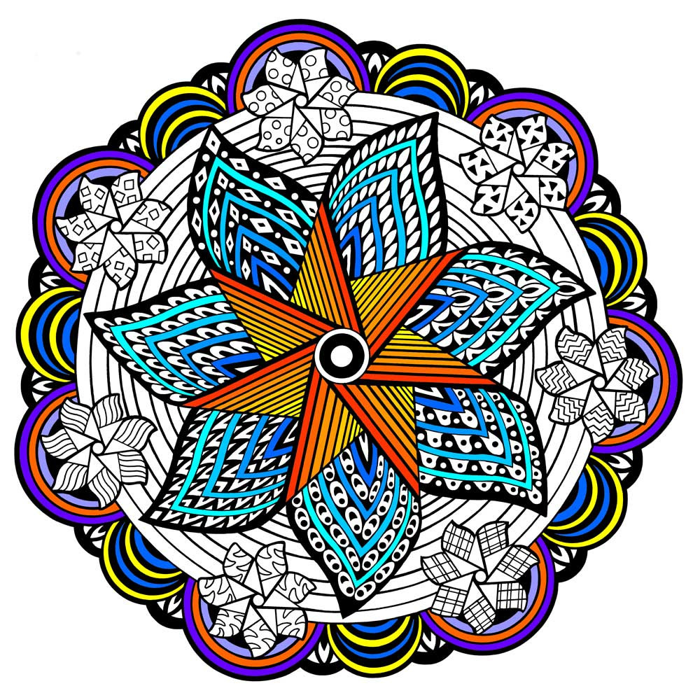 Pinwheel fuzzy mandala