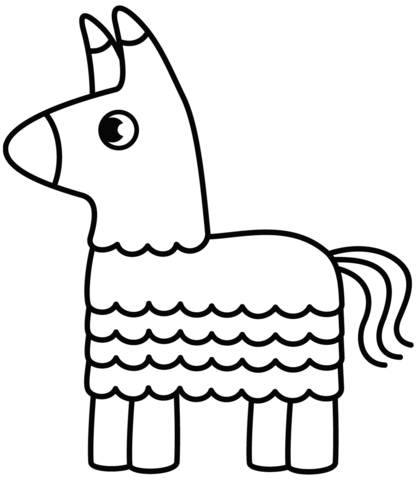 Donkey pinata coloring page free printable coloring pages