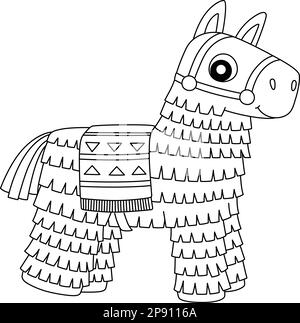 Pinata isolated coloring page for kids stock vector image art