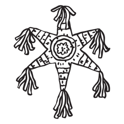 Mexican star pinata stroke png svg design for t