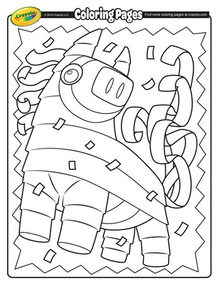 Cinco de mayo piãata coloring page