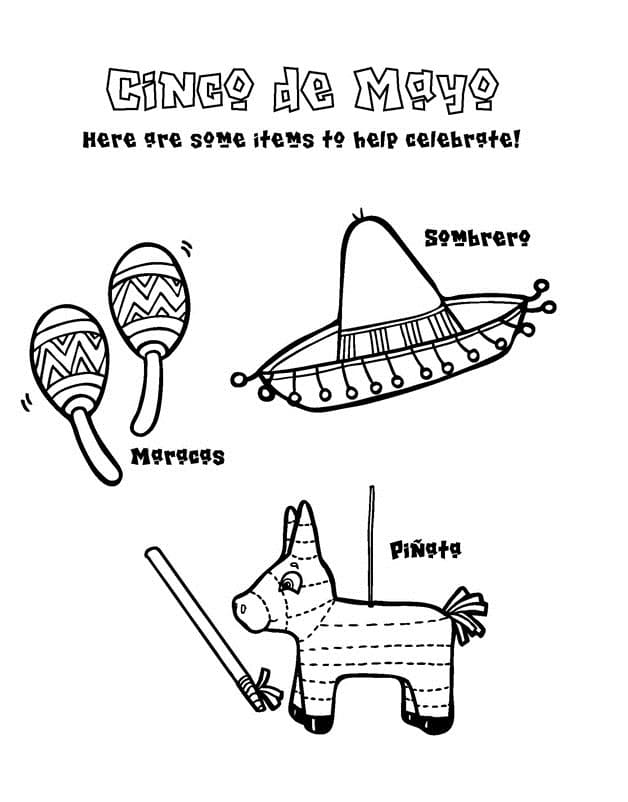 Free printable cinco de mayo coloring page